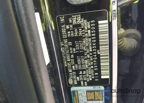 2019 Kia Sorento 2.4L L from USA, damaged, VIN 5XYPG4A35KG585035